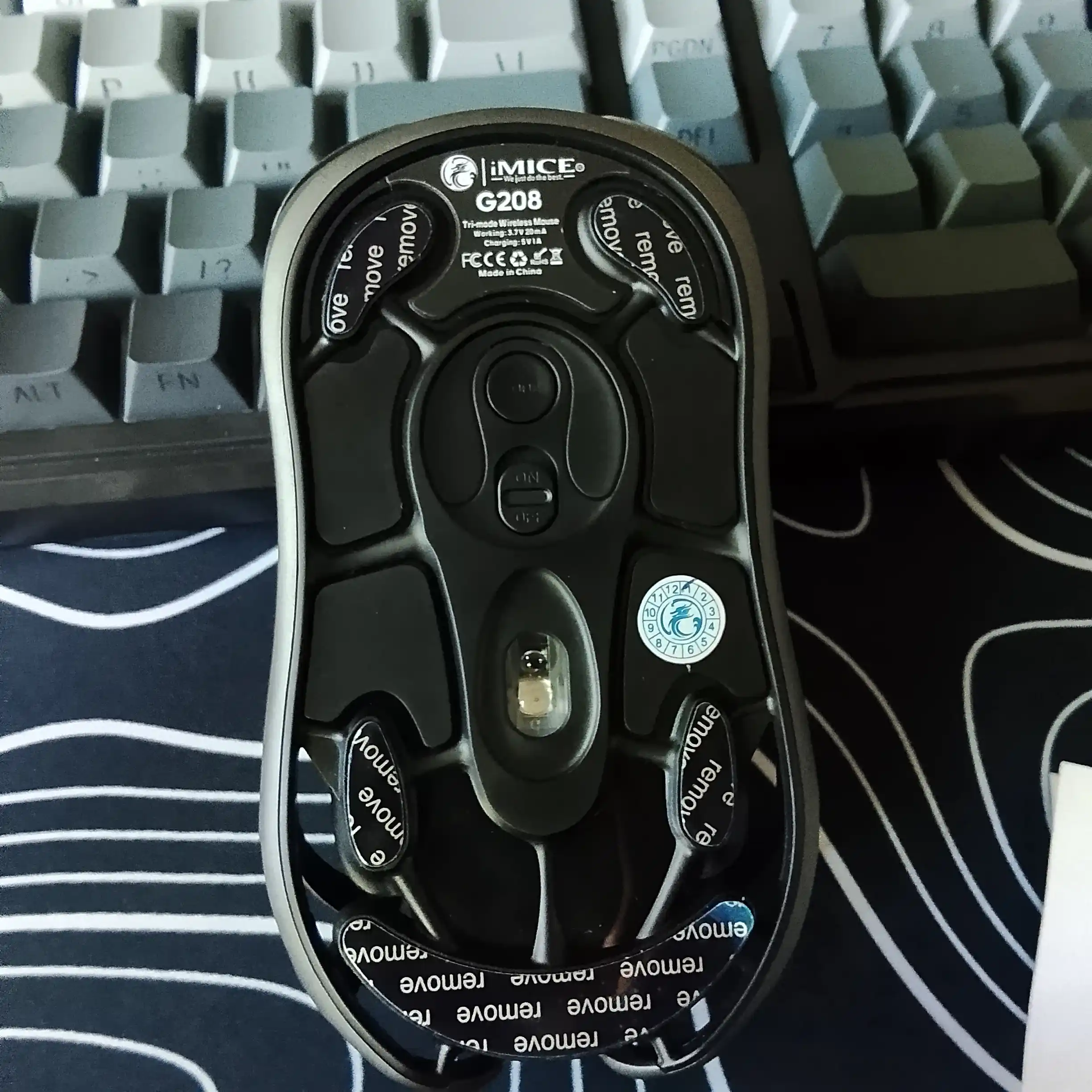 Shovqinsiz, Simsiz o‘yin sichqoncha, iMICE 5 xil model, DPI 12800, RGB, tugmalar 8 tagacha