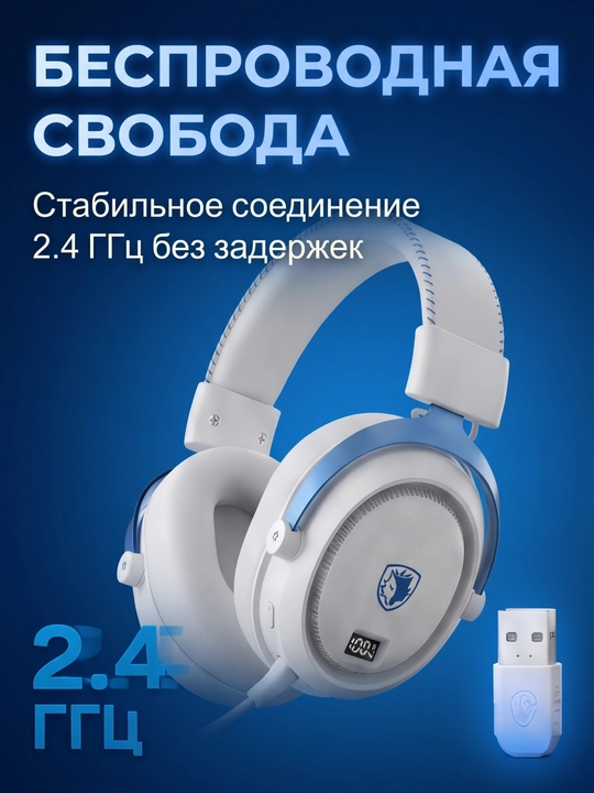 SADES SA-812 PRO mikrofonli geymer quloqchin, simsiz, Bluetooth/2.4G/USB-C