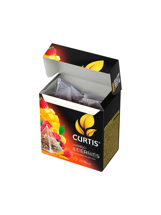 Qora choy piramidali Curtis "Mango & Berries", 20 dona
