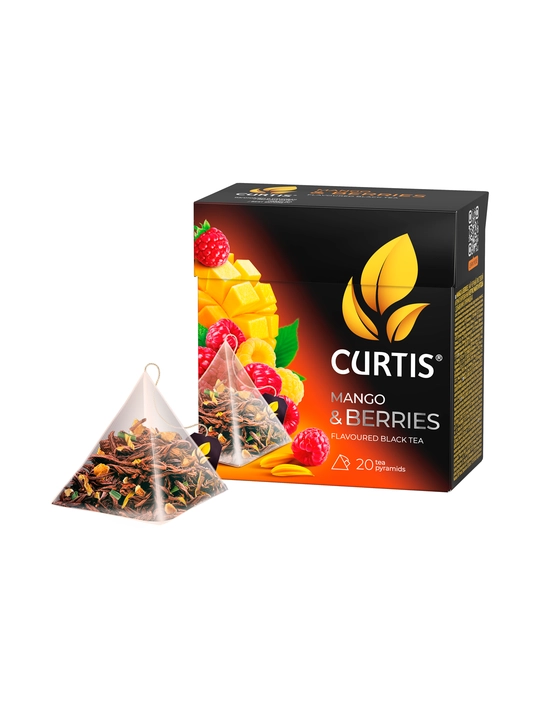 Qora choy piramidali Curtis "Mango & Berries", 20 dona
