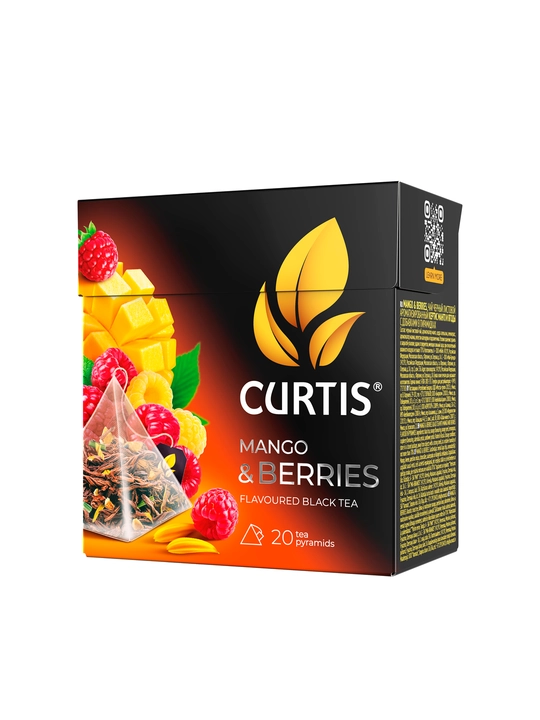 Qora choy piramidali Curtis "Mango & Berries", 20 dona
