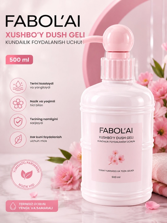 Ароматизированный гель для душа FABOL'AI, для ежедневного использования, 500 мл - 