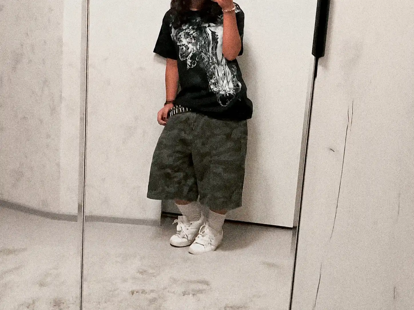Джинсовые багги шорты милитари Y2K oversize унисекс GATit SWAG