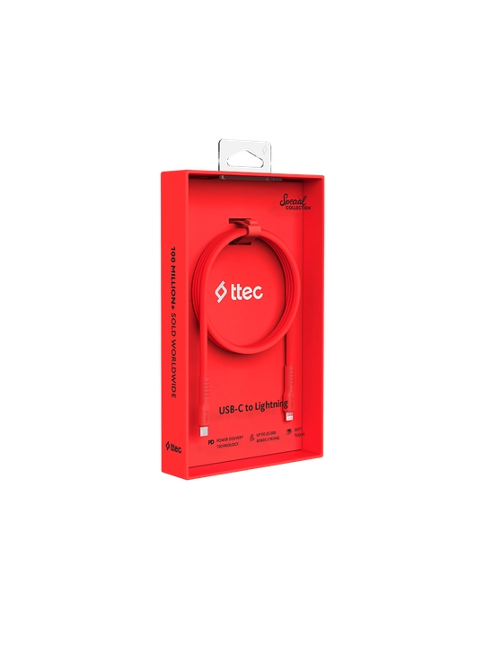 TTEC USB-C to Lightning Кабель для зарядки/передачи данных, 120 см, кабель для iPhone