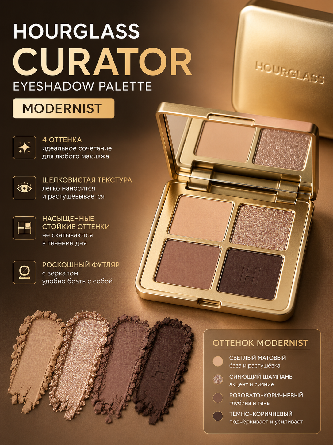Hourglass Curator Eyeshadow Palette палетка теней для век Modernist - 