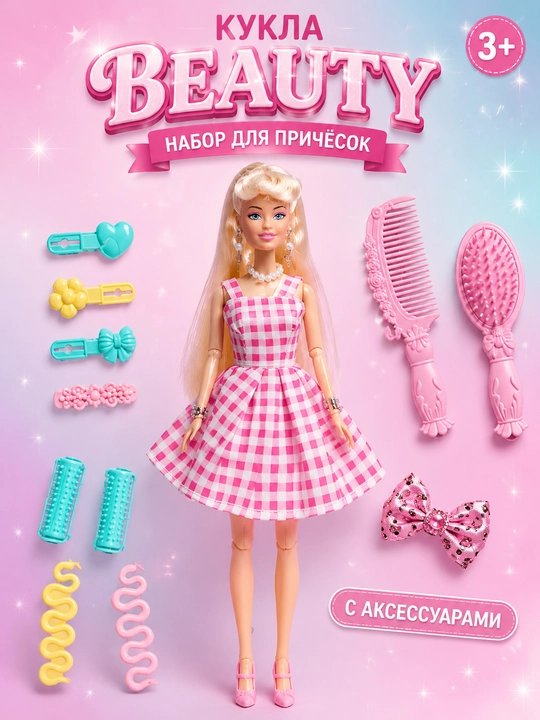 Qo'g'irchoqlar — Barbie Beauty qo'g'irchoq 3+ qizlar uchun - 