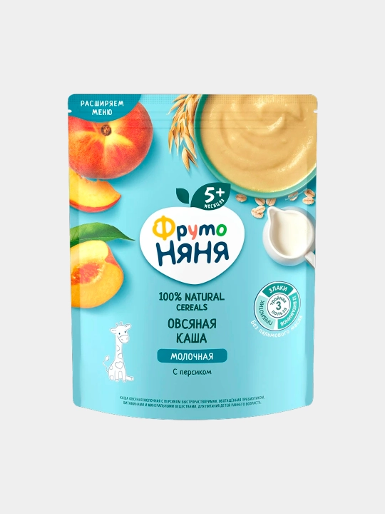 FrutoNanya shaftoli qo‘shilgan sutli suli bo‘tqasi, 190 g - 