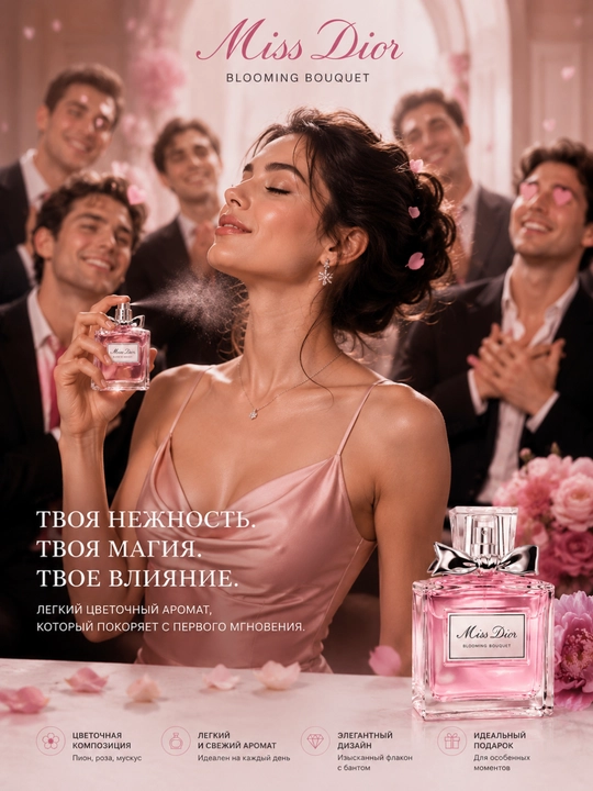 Miss Dior Blooming Bouquet uslubidagi ayollar atiri, 5–50 ml