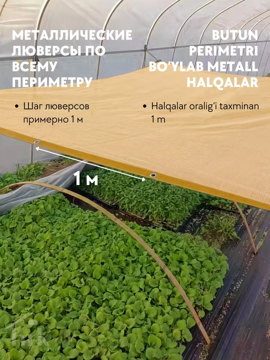 Issiqxona va poliz uchun soya beruvchi bog‘ to‘ri