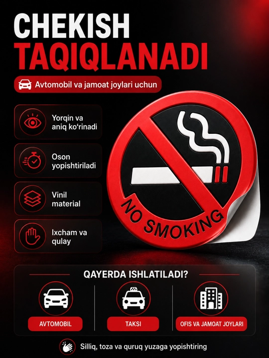 Avtomobil stikerlari Chekish taqiqlangan, o'z-o'zidan yopishtiruvchi
