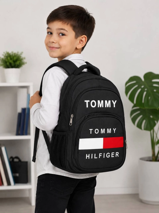 Bolalar maktab ryukzagi Tommy uslubi qora ryukzak o'g'il va qizlar uchun - 