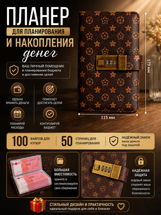 Pul yig'ish, rejalash uchun planner, budjet planner, parollik jamgʻarma hamyoni - 