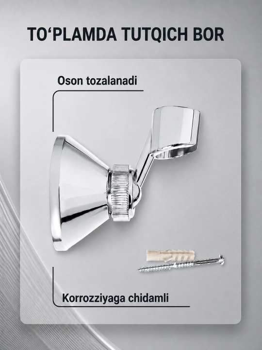Dush bosh tutqichi, devorga o‘rnatiladigan, leyka uchun tutqich