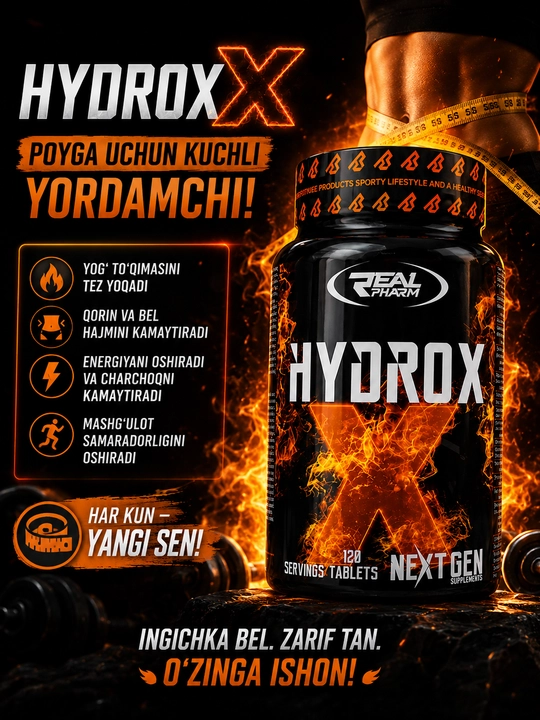 Hydrox 120 таб – Мощный жиросжигатель, для контроля аппетита и максимальной энергии - 