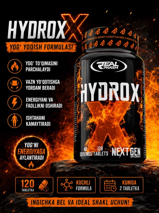 Hydrox 120 таб – Мощный жиросжигатель, для контроля аппетита и максимальной энергии