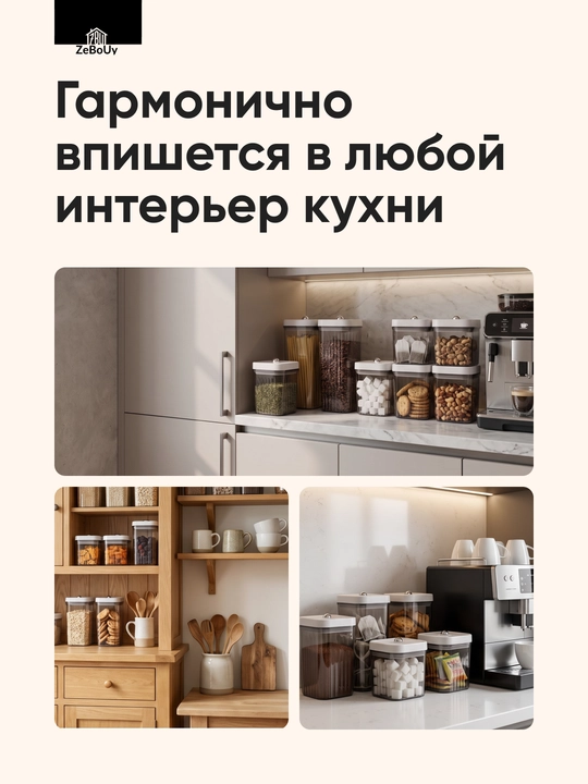 Контейнеры для хранения продуктов, герметичный набор для круп и сыпучих продуктов