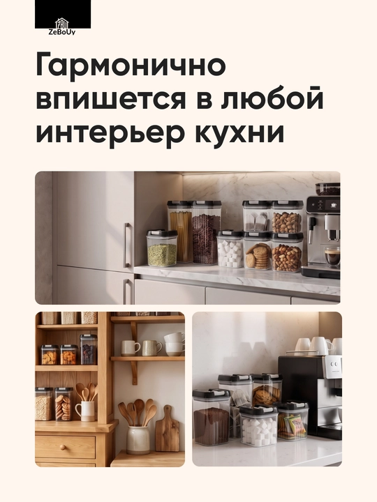 Контейнеры для хранения продуктов, герметичный набор для круп и сыпучих продуктов