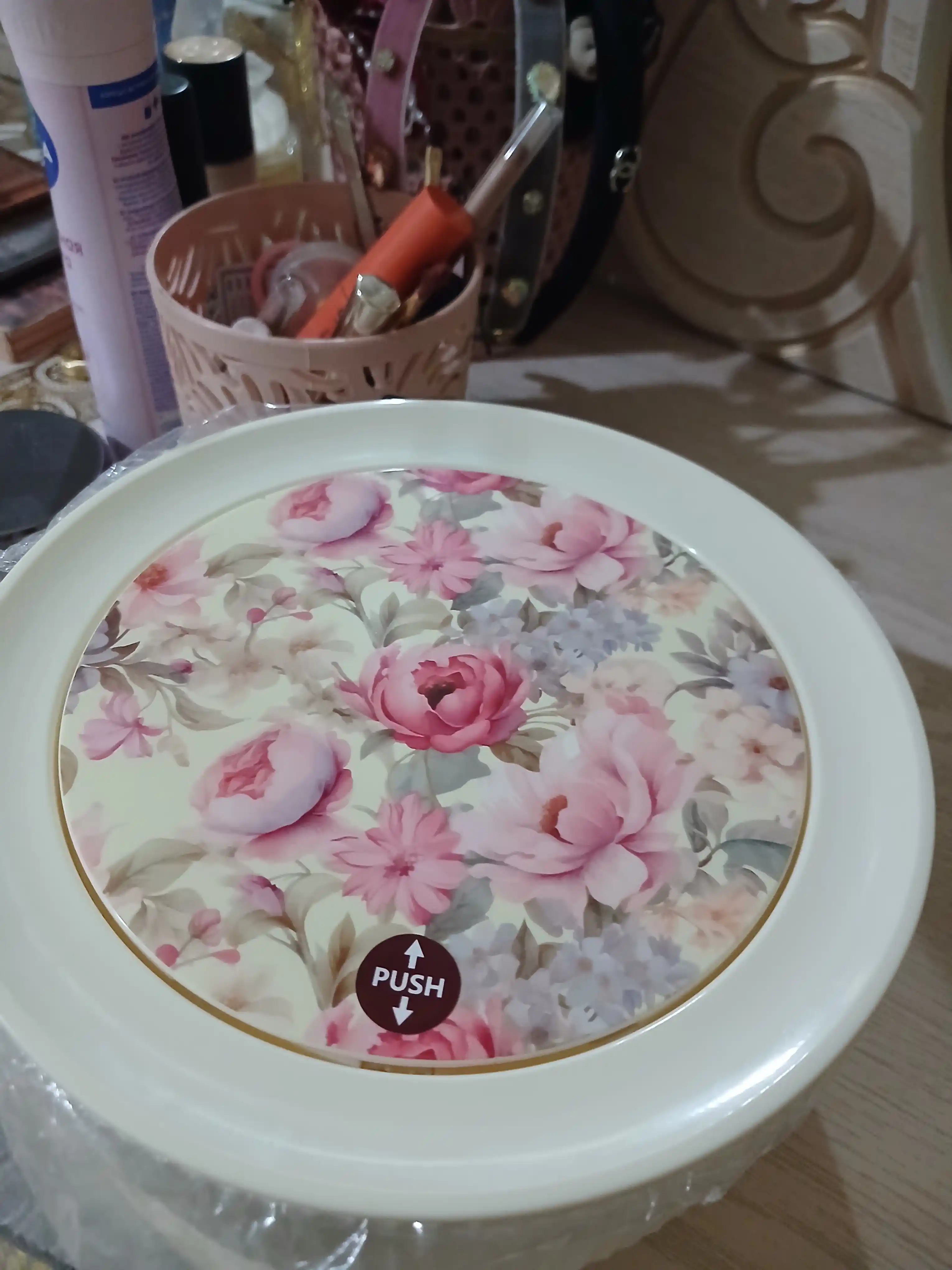 Настольная мини урна-мусорка с автоматической крышкой, органайзер, обьём 2 л