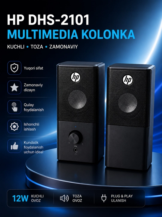 Kompyuter va noutbuk uchun HP DHS-2101 USB 12W multimedia stereokarnaylari - 