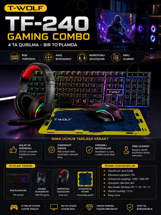 T-WOLF TF-240 GAMING COMBO
