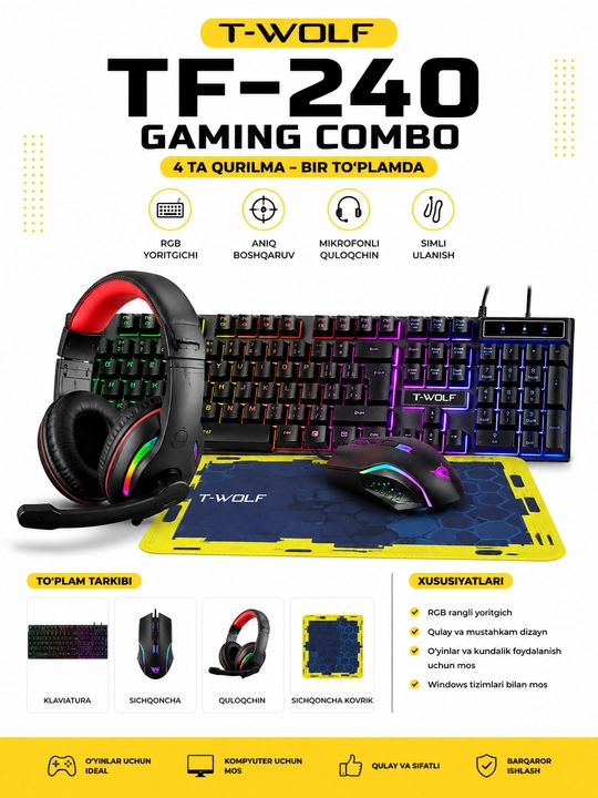 T-WOLF TF-240 GAMING COMBO - 