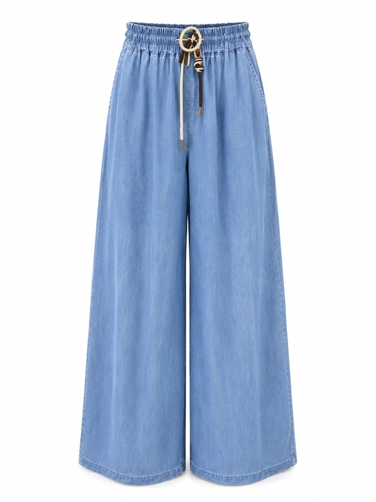 Ayollar uchun Palazzo keng denim shim, Xolodok - 