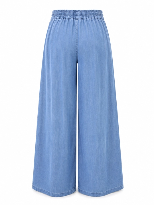 Ayollar uchun Palazzo keng denim shim, Xolodok
