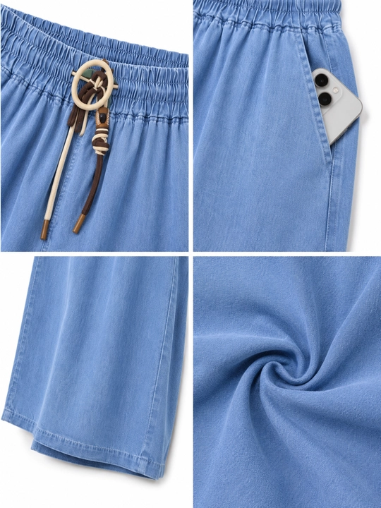 Ayollar uchun Palazzo keng denim shim, Xolodok