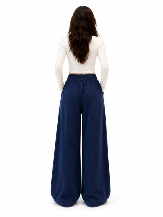 Ayollar uchun Palazzo keng denim shim, Xolodok