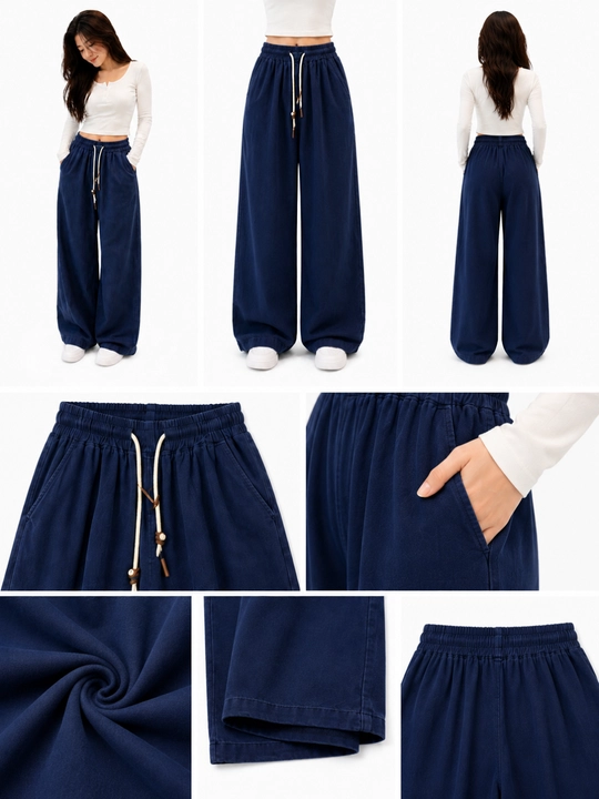 Ayollar uchun Palazzo keng denim shim, Xolodok