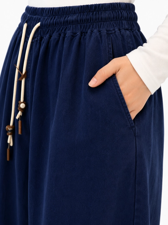 Ayollar uchun Palazzo keng denim shim, Xolodok