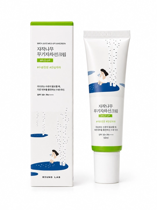 Quyosh kremi Round Lab Birch Juice SPF50+ PA++++ namlantiruvchi yuz uchun 50 ml