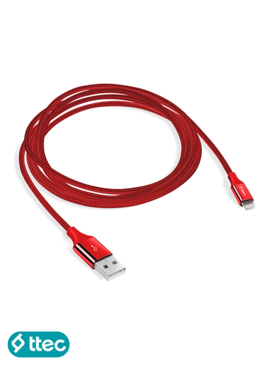 TTEC USB-A - Lightning Кабель для зарядки, алюминиевый корпус 120 см, кабель для iPhone