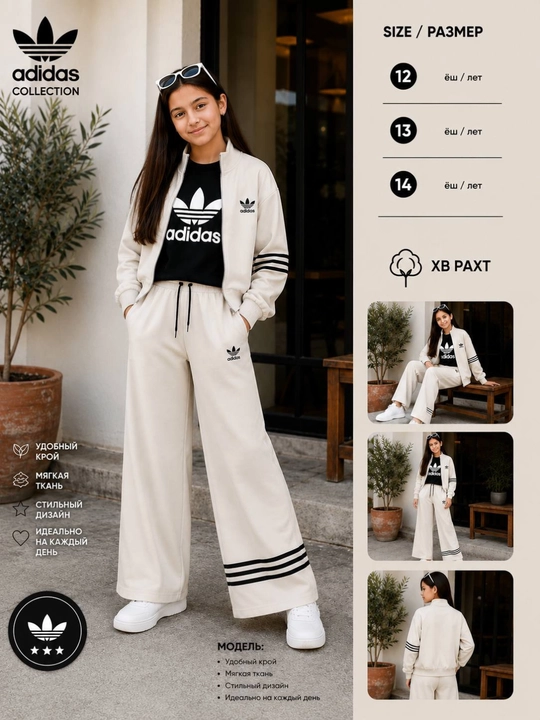 Qizlar sport kostyumi 3 qismli, sportivka, futbolka, shim, sport kiyimi, komplekt - 