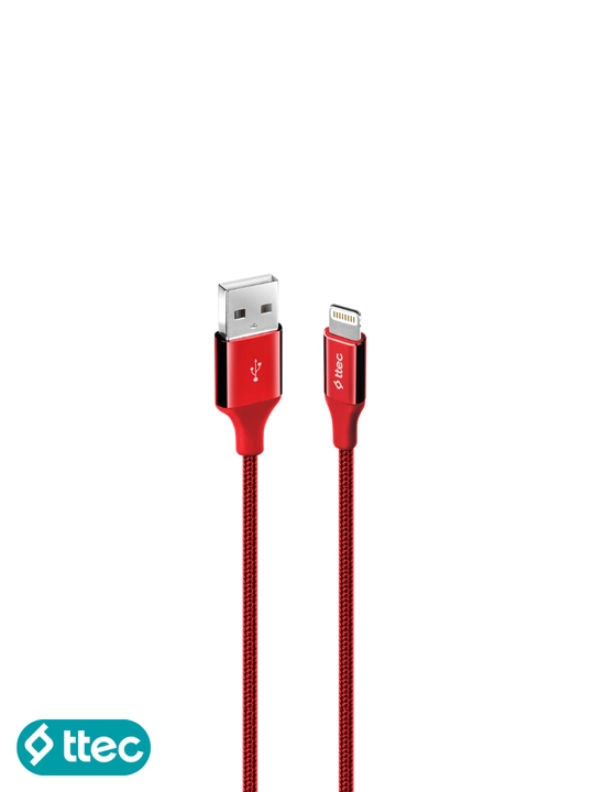 TTEC USB-A - Lightning Кабель для зарядки, алюминиевый корпус 120 см, кабель для iPhone