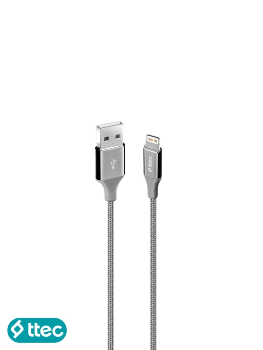 TTEC USB-A - Lightning Кабель для зарядки, алюминиевый корпус 120 см, кабель для iPhone