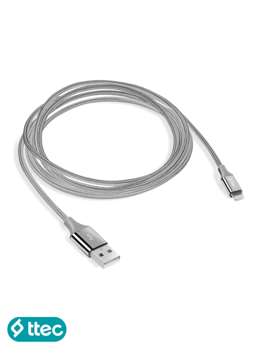 TTEC USB-A - Lightning Кабель для зарядки, алюминиевый корпус 120 см, кабель для iPhone