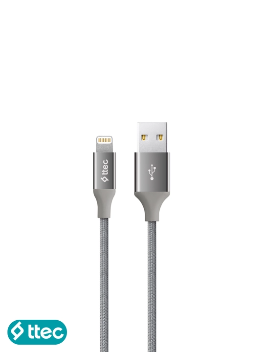 TTEC USB-A - Lightning Кабель для зарядки, алюминиевый корпус 120 см, кабель для iPhone