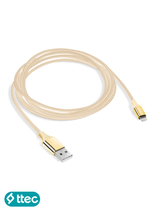 TTEC USB-A - Lightning Кабель для зарядки, алюминиевый корпус 120 см, кабель для iPhone