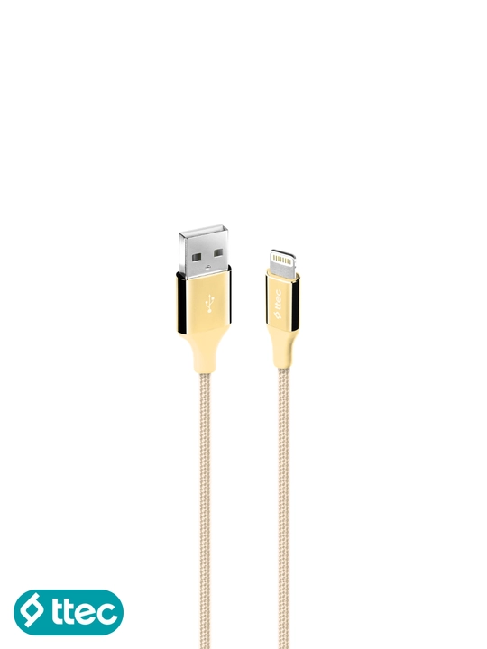 TTEC USB-A - Lightning Кабель для зарядки, алюминиевый корпус 120 см, кабель для iPhone