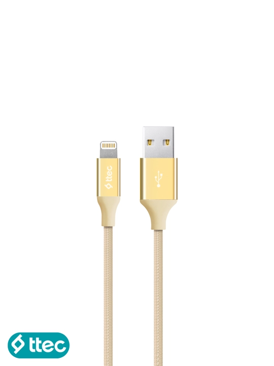 TTEC USB-A - Lightning Кабель для зарядки, алюминиевый корпус 120 см, кабель для iPhone