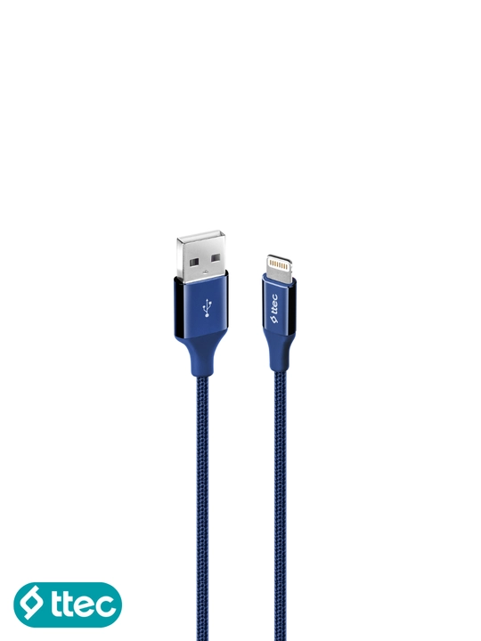 TTEC USB-A - Lightning Кабель для зарядки, алюминиевый корпус 120 см, кабель для iPhone