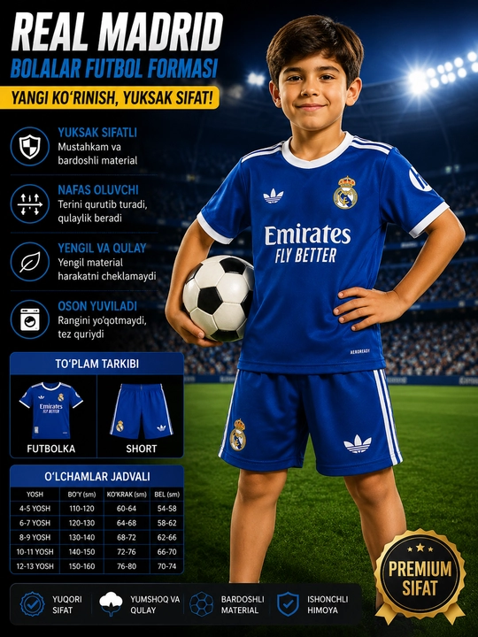 Real Madrid bolalar futbol formasi - 