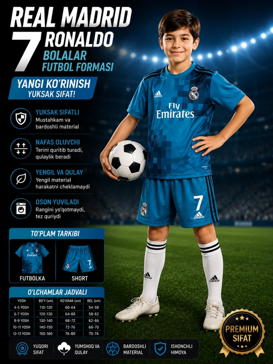 Real Madrid bolalar futbol formasi - 