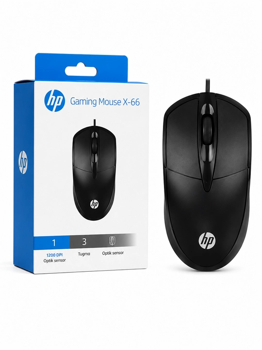 HP Gaming Mouse X-66 simli optik sichqoncha, USB, 1200 DPI, 3 tugmali