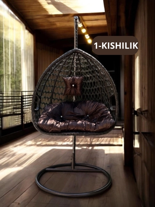 Kachelya divan 2 kishilik, sun’iy rattan, bog‘ va balkon uchun - 