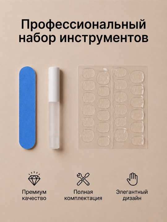Набор накладных ногтей, 24 шт, с клеем и пилкой, многоразовые