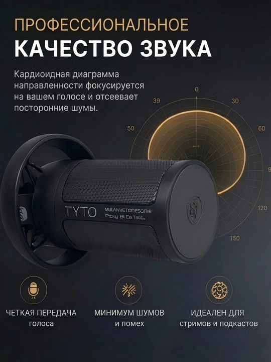 SADES TYTO RGB kondensatorli USB mikrofon, pantograf va pop-filtr bilanм