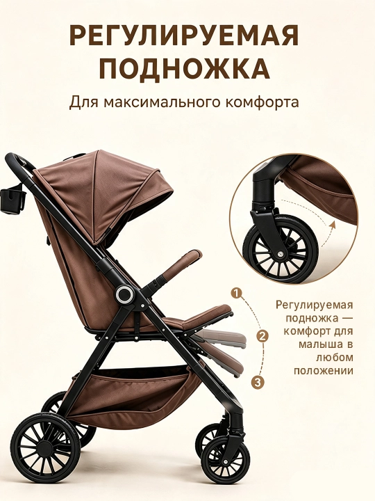 Прогулочная детская коляска, двусторонняя, сидя/лёжа, складной козырёк