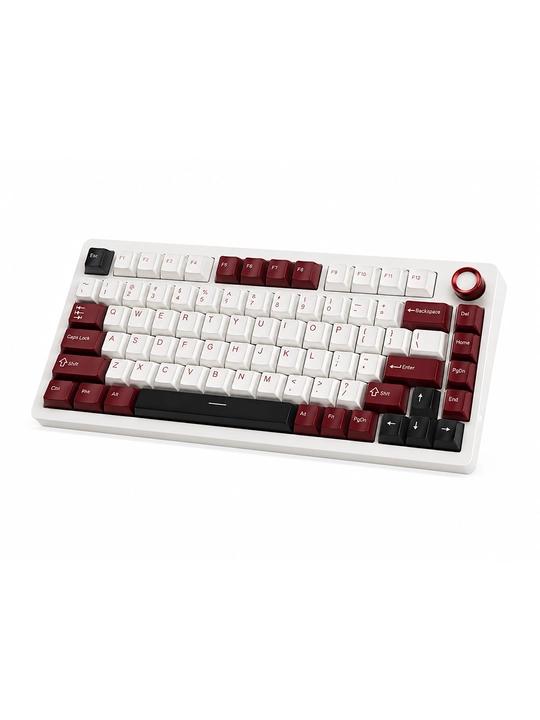 SADES mk87mexanik klaviatura, 75 tugma, RGB, 3 ulanish rejimi, oq-qizil